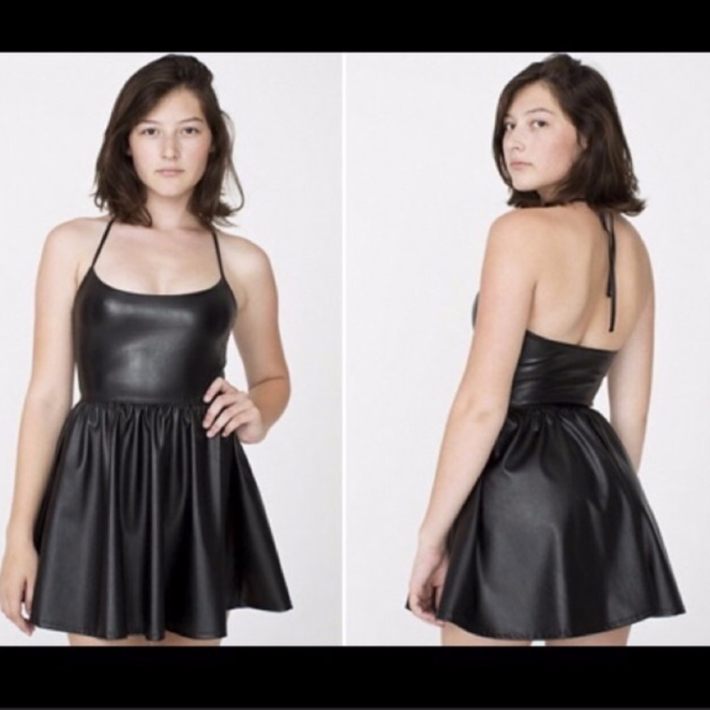 AA Nylon Tricot Figure Skater Dress Vegan Leather